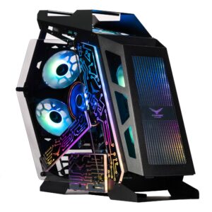 Naceb Gaming Gabinete Gaming ESPECIAL CON CRISTAL TEMPLADO - ITX, MicroATX, Ventiladores 2 Frontales 1Posterior ARGB USB 3.0 x1, USB 1.1 x1 HD Audio x1 NA-0641