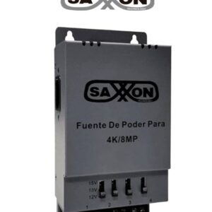 SAXXON ENERGIA PSU1205A-4K - Fuente de poder Regulable Metálica/ 4 Canales/ Voltaje de Ajuste 12V 13V o 15V cc/ Salida de Hasta 5 Amp en los 4 Canales