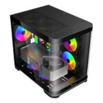 XZGAMC3B Gabinete Curvo Xzeal M-ATX/ITX 2x USB 2.0 + 1x USB 3.0 + 3.5 mm + 3 Ventiladores RGB Negro