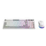 BR-940436 Kit Teclado y Mouse Squad Conquest PRO KG525 Balam Rush Azender Series - Alcance 10m, Iluminacion RGB Personalizable, Color Blanco. AC-940436