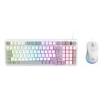 BR-940450 Kit Teclado y Mouse Squad Conquest KG515 Balam Rush Azender Series Teclado y Mouse Alambrico Iluminacion RGB - Color Blanco. AC-940450