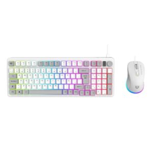 BR-940450 Kit Teclado y Mouse Squad Conquest KG515 Balam Rush Azender Series Teclado y Mouse Alambrico Iluminacion RGB - Color Blanco. AC-940450