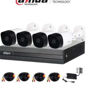 Kit de videovigilancia Dahua Technology DH-KIT/XVR1B04H-I/4-B2A51N-0280B-S2 - Interior y exterior, Alámbrico, 4, 2592 x 1944 Pixeles, 5 MP