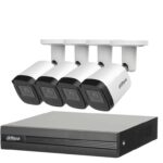 Dahua Technology Kit DAHUA KITXVR1B04H-I4B2A51-U - Kit de 4 Cámaras metálicas 5 MP Lente de 2.8mm y un DVR Cooper-I WizSense - 4 Canales + 1 IP o Hasta 5 Canales IP