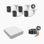 HIKVISION B8-KIT-MIC (MICRÓFONO Integrado) Kit TurboHD 1080p Lite / DVR 4 canales / Audio por Coaxitron / 4 Cámaras Bala