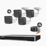 HIKVISION B50-KIT-MIC Kit TURBOHD 5 Megapixel / DVR 4 Canales / 4 Cámaras de 5 Megapixel con Micrófono Integrado / 4 Cables 18 Metros / Fuente de Poder Profesional