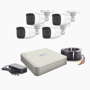 HIKVISION HL1080PS(C) (MICRÓFONO Integrado) Kit TurboHD 1080p Lite / DVR 4 canales / Audio por Coaxitron / 4 Cámaras Bala de Policarbonato con Micrófono Integrado