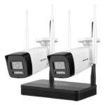 HIKVISION NKS422W0H Kit IP Inalámbrico 2 Megapíxel - NVS WiFi 4 canales video, 2 camaras Bala Exterior