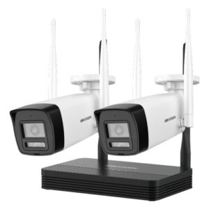 HIKVISION NKS422W0H Kit IP Inalámbrico 2 Megapíxel - NVS WiFi 4 canales video, 2 camaras Bala Exterior