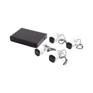 HIKVISION KIT-3K-DL Kit TurboHD 3K (5 Megapixel) - DVR 4 Canales, 4 Cámaras bala Dual Light, Micrófono Integrado