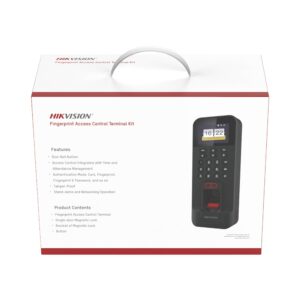 HIKVISION DS-KAS261 Kit Control de Acceso TODO INCLUIDO - Lector de Huellas 3, 000 y Tarjetas 3, 000, Compatible Hik-Connect para monitoreo remoto