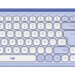 Kit LOGITECH POP 920-013054 Teclado y mouse Bluetooth. Color lila y blanco.