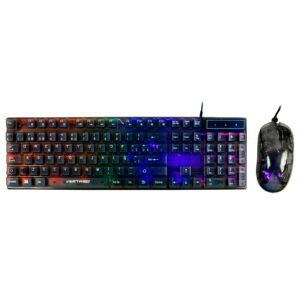 V-930723 Kit Mouse y Teclado Gamer Alámbrico Transparente iluminación RGB Helumo | VORTRED
