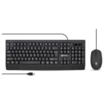 Kit teclado y mouse - Alámbrico USB, 1200 DPI, antiderrames, ultra silencioso, en español, Negro, BROBOTIX 6007198
