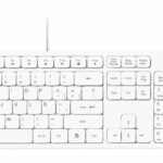 Kit teclado y mouse usb alámbrico ultrasilencioso multimedia - bateria recargable, compatible con windows, ios y linux, blanco, 6008010 BROBOTIX