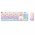 BROBOTIX 406986 Kit de teclado y mouse inalámbrico - bluetooth y radiofrecuencia, multimedia, 2.4mhz, alcance 10m, bateria recargable, compatible con win, ios y linux