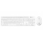 BROBOTIX 406993 Kit de teclado y mouse inalámbrico - bluetooth y radiofrecuencia, multimedia, 2.4mhz, alcance 10m, bateria recargable, compatible con win, ios y linux