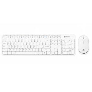BROBOTIX 406993 Kit de teclado y mouse inalámbrico - bluetooth y radiofrecuencia, multimedia, 2.4mhz, alcance 10m, bateria recargable, compatible con win, ios y linux