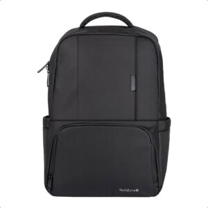 Backpack WANTED TZLBP05 TECHZONE de 16 Pulgadas color negro - múltiples compartimientos, garantía limitada de por vida