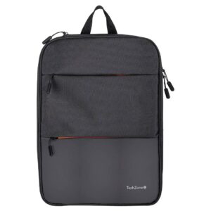 Backpack EXPAND TZLBP14 TECHZONE de 16 pulgadas color negro - múltiples compartimientos, garantía limitada de por vida