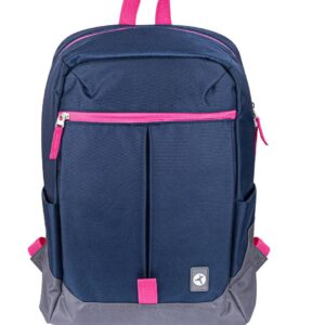 Backpack RAINBOW TZLBP26-A TECHZONE COLORS 16 - color Azul con detalles gris y rosa, 100 Poliester GARANTIA LIMITADA DE POR VIDA.