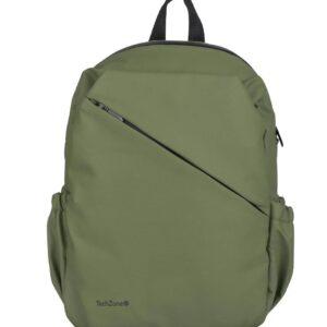 Backpack STYLE TZLBP29-V TECHZONE 16 - resistente a salpicaduras 100 Poliéster, color Verde, GARANTIA LIMITADA DE POR VIDA.