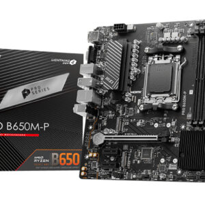 Motherboard MSI PRO B650M-P - Chipset: Amd B650, Upc: Amd Ryzen™ 8000/ 7000 Series Desktop Processors Socket Am5, Capacidad Máxima de Memoria 256Gb