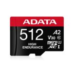 Micro Secure Digital ADATA HIGH ENDURANCE (alta durabilidad) microSDXC UHS-I U3 - SD6.0 Clase 10, V30 512GB Clase 10 (A2)