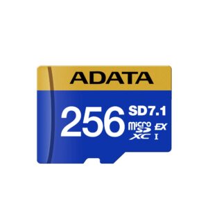 MicroSDXC ADATA 256GB SD7.1 Express UHS-I U3 V30 - Clase 10 (A2), PCIe Gen3 x1, Velocidades de lectura y escritura de hasta 800/700 MB/s UD256GEX3L1-C