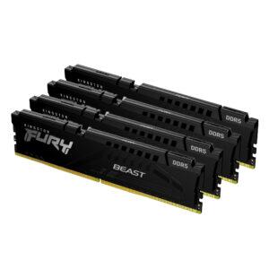 Kingston Technology KF552C40BBK4-128 Memoria ram kingston fury beast black xmp dimm ddr5 128gb (4x32gb) 5200mt/s cl40 2rx8 1.25v (kit of 4)