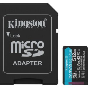 Kingston Technology SDCG4/512GB Memoria microsd kingston canvas go! plus gen4 512gb r.200mb/s w.160mb/s cl10 uhs-i u3 v30 a2