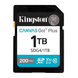 Kingston Technology SDG4/1TB Memoria sdxc kingston canvas go! plus g4 1tb r.200mb/s w.160mb/s cl10 uhs-i u3 v30
