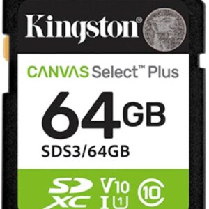 Kingston Technology SDS3/64GB Memoria sdxc kingston canvas select plus gen3 64gb r.100mb/s cl10 uhs-i u1 v10