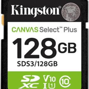 Kingston Technology SDS3/128GB Memoria sdxc kingston canvas select plus gen3 128gb r.150mb/s cl10 uhs-i u1 v10