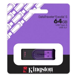 Kingston Technology KC-U3C64-7TP Memoria usb kingston datatraveler exodia s 64gb 3.0 gen 1 tapa giratoria purple