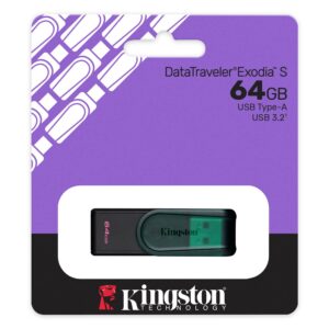 Kingston Technology KC-U3C64-7TG Memoria usb kingston datatraveler exodia s 64gb 3.0 gen 1 tapa giratoria green
