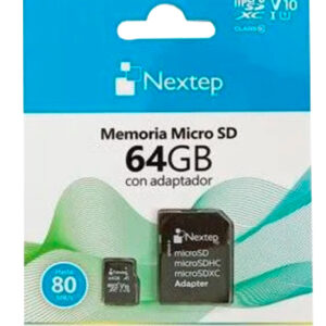 Memoria Micro SD Nextep NE-474S 64 GB Color Negro Clase 10UHS U1 Con Adaptador