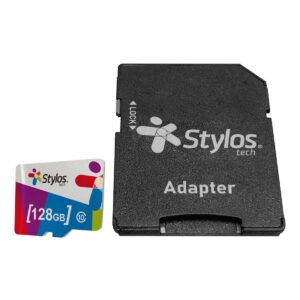 STMSDA8B Memoria Stylos MicroSD 128GB UHS1 Clase 10 con adaptador Negro