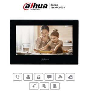 Dahua Technology DHI-VTH2621G-P DAHUA VTH2621G-P - Monitor IP táctil de 7 en negro - Serie Lite, PoEr, hasta 4 cámaras de entrada y 4 monitores adicionales.e/s DE ALARMA