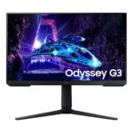 LS24DG300ELXZX Monitor SAMSUNG Gaming Odyssey G3 - 24 pulgadas, FHD, Panel Flat, con pantalla giratoria, color negro, 180Hz, 1ms