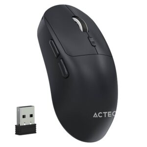ACTECK Mouse Ergonómico Multidispositivo Instinct Click MI484 / hasta 3 - 200 DPI Ajustable / 2.4 Ghz + Bluetooth / 5 Botones / Recargable / Advanced Series / Negro