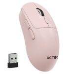 ACTECK AC-945677 Mouse Ergonómico Multidispositivo Instinct Click MI484 / hasta 3 - 200 DPI Ajustable / 2.4 Ghz + Bluetooth / 5 Botones / Recargable / Advanced Series / Rosa