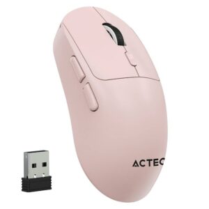 ACTECK AC-945677 Mouse Ergonómico Multidispositivo Instinct Click MI484 / hasta 3 - 200 DPI Ajustable / 2.4 Ghz + Bluetooth / 5 Botones / Recargable / Advanced Series / Rosa