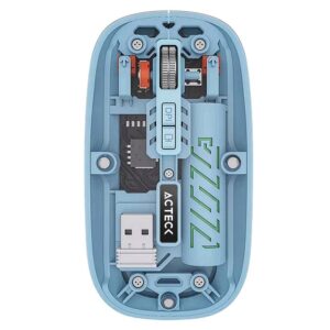 ACTECK Mouse Inalámbrico Ultra Delgado Multidispositivo Aero One MI455A / hasta 3 - 200 DPI Ajustable / 2.4 Ghz + Bluetooth 5.2 / 5 Botones / Recargable / Advanced