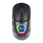 MOW700-BK Mouse GAME FACTOR mow700 inalámbrico - carcasas intercambiables, 2.4g+bt, pixart 3395, 26, 000 dpi, rgb, negro