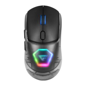 MOW700-BK Mouse GAME FACTOR mow700 inalámbrico - carcasas intercambiables, 2.4g+bt, pixart 3395, 26, 000 dpi, rgb, negro