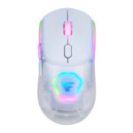 MOW700-WH Mouse GAME FACTOR mow700 inalámbrico - carcasas intercambiables, 2.4g+bt, pixart 3395, 26, 000 dpi, rgb, blanco
