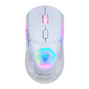 MOW700-WH Mouse GAME FACTOR mow700 inalámbrico - carcasas intercambiables, 2.4g+bt, pixart 3395, 26, 000 dpi, rgb, blanco