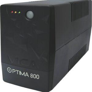 VICA No break interactivo Optima 800 - 800VA/480W, Voltaje 120/127 +/-5, 6 NEMA 5-15R 4 respaldadas/2 reguladas, FP 0.6, Proteccion de linea RJ11/RJ45, LEDS