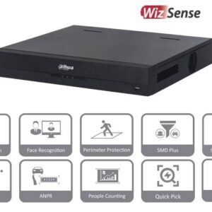 Dahua Technology DAHUA DHI-NVR4432-16P-EI NVR 8 MP 4K WizS 32 CH IP 16 CH PoE 4 Bahías DD Smart H.265+ SMD+ Rendimiento de 256 Mbps